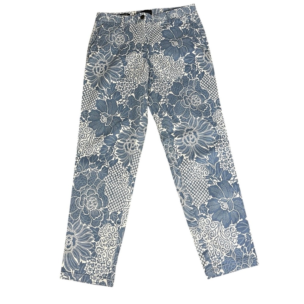 Talbots Coastal Boho Relaxed Chino Ankle Pants Womens 6 Stretch Tropical Blue